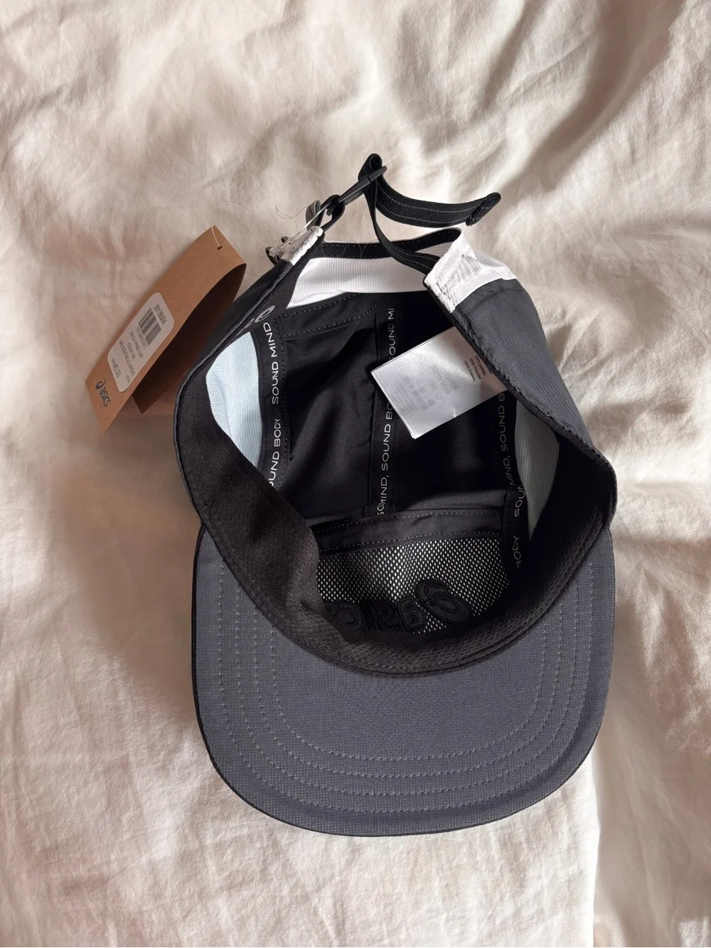 Asics Black and White Panel Running Cap